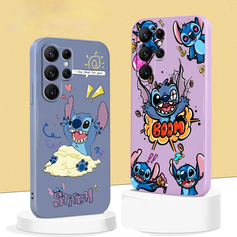 

Liquid Rope Cover Lilo & Stitch Disney Cartoon Phone Case For Samsung Galaxy S23 S22 S21 S20 FE S10 Plus Lite Ultra 5G Funda