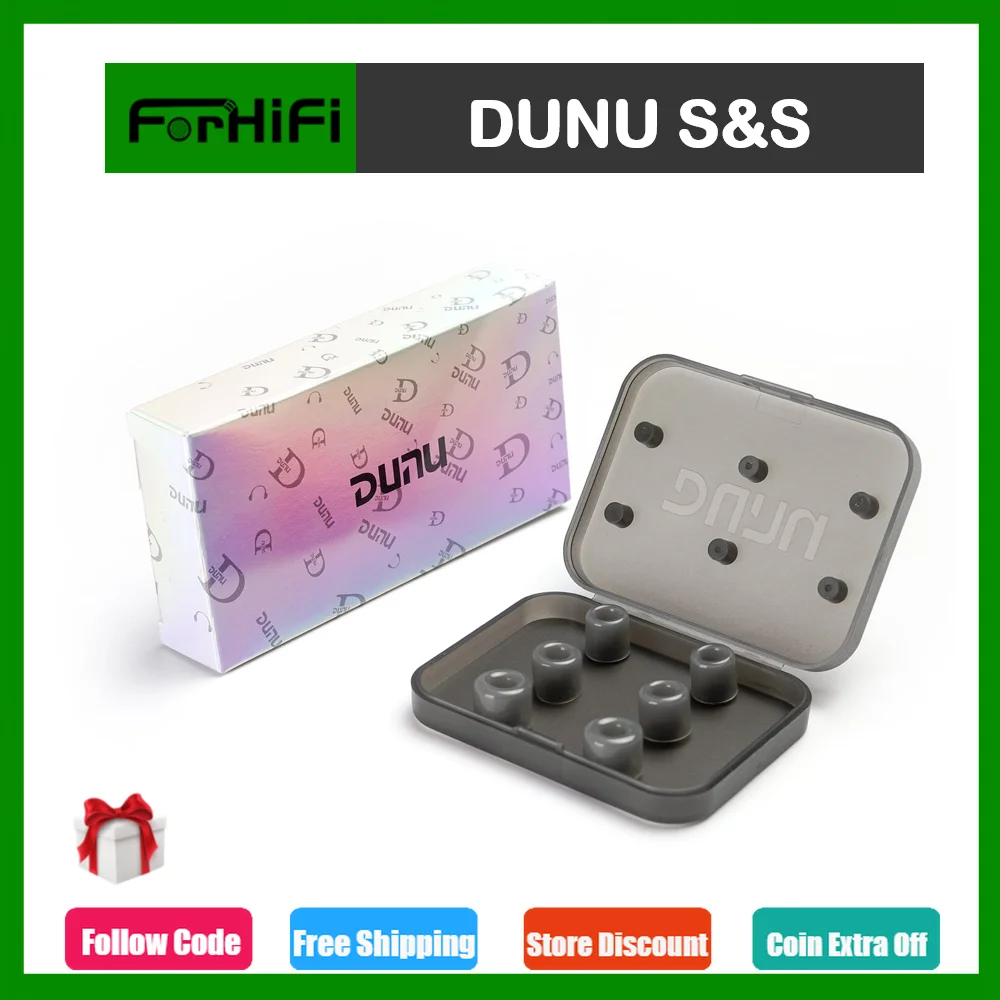 Силиконовые насадки DUNU S & S (Stage & Studio) для насадок 4,0-6 мм S/M/L(3 пары), насадки для наушников обеспечивают высокую частоту