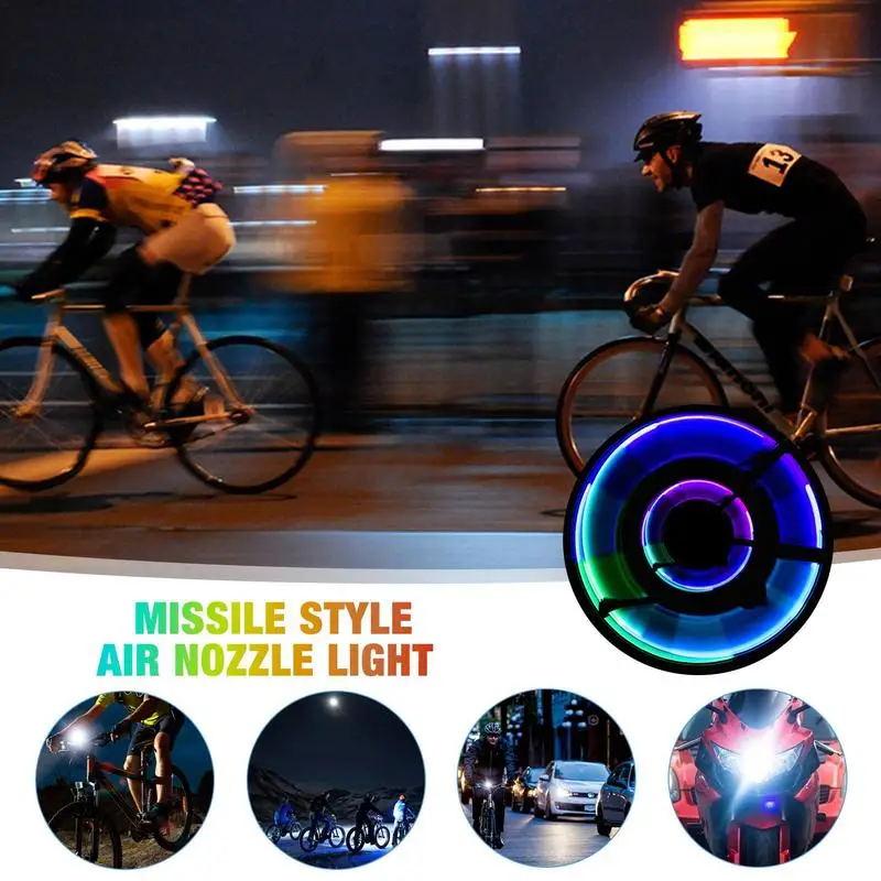 

Motorcycle Wheel Tire LED Valve Lamp Bicycle Lights Motion Sensor LED Lights Bike Wheel Colorful Lights With Motion Sensors