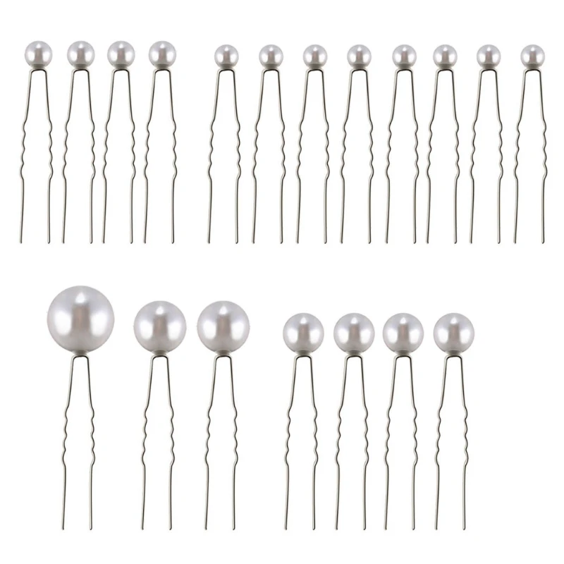 

449B Delicate Versatile Alloy Hair Sticks Headdress Fashion Trend U-Shaped Hairpin with Pearl for Women Vacation Hair Tools