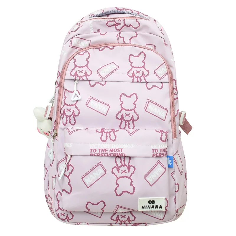 

Middle School Bags for Girls Teenagers Student Backpack Women Cute Cartoon Printing Nylon Korean Bagpack