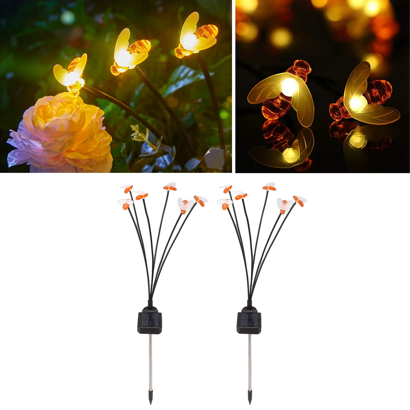 Солнечные садовые фонари IP65 Водонепроницаемый 6 световых головок Декоративные