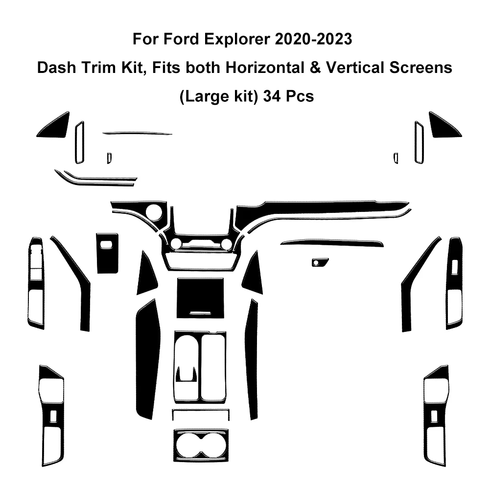 

Черные наклейки на интерьер автомобиля фортепиано для Ford Explorer 2020 2021 2022 2023, декоративная крышка панели переключения передач, аксессуары
