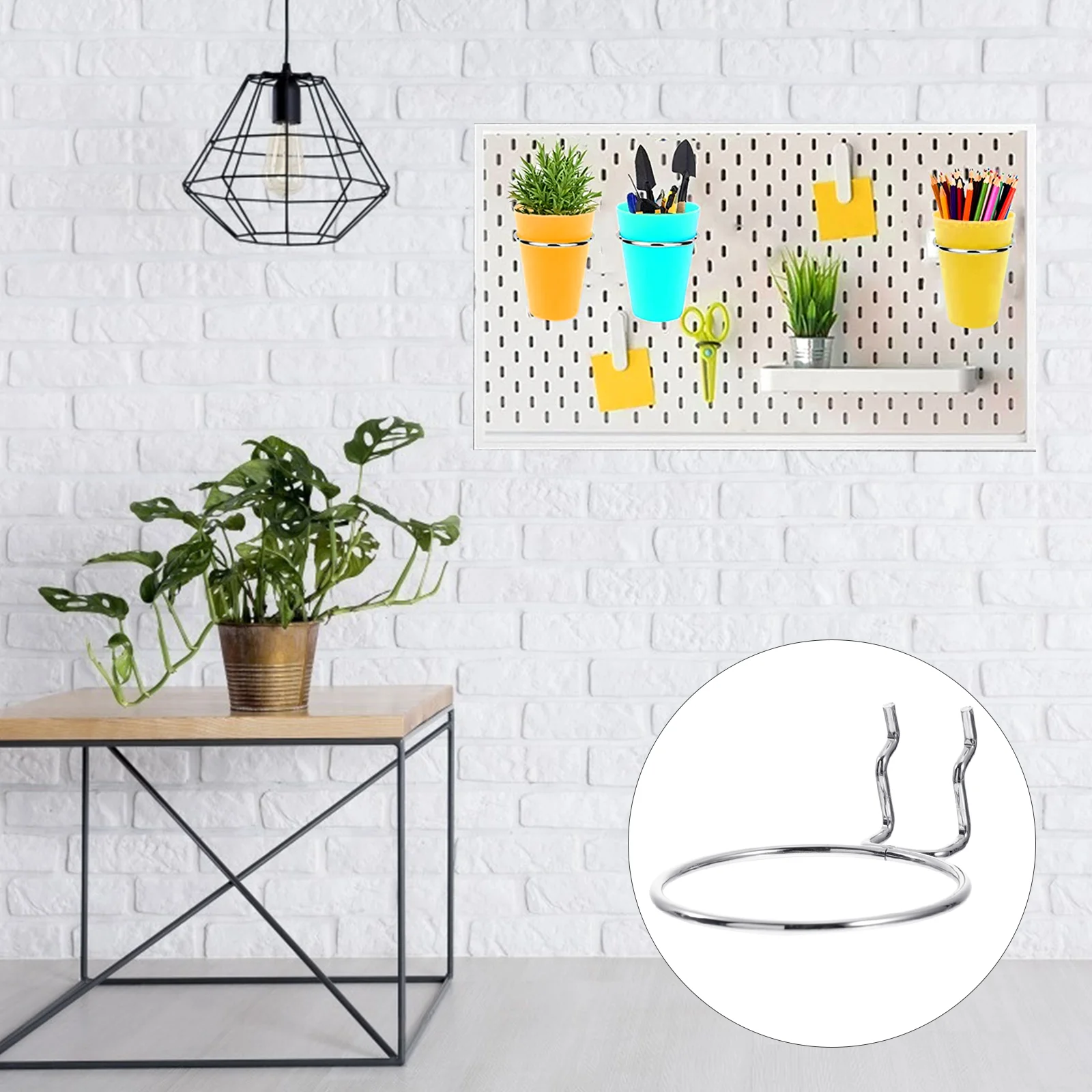 

6pcs Supermarket Shelf Display Hooks Round Cups Exhibition Hooks (Silver)