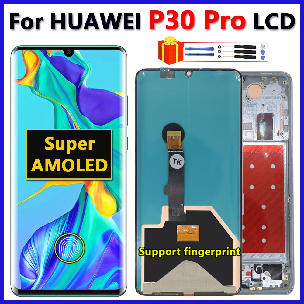 

6,47 "Super AMOLED для HUAWEI P30 Pro, дисплей, экран для HUAWEI P30 PRO, ЖК-дисплей, зеркальная фотография, сенсорный дигитайзер, замена