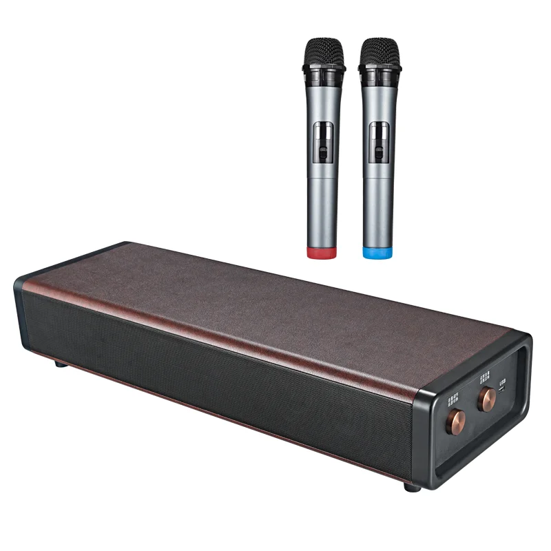 

Perfect Surround Sound Effect 5.1 Channel Home Karaoke System Soundbar with Two Wireless Microphones