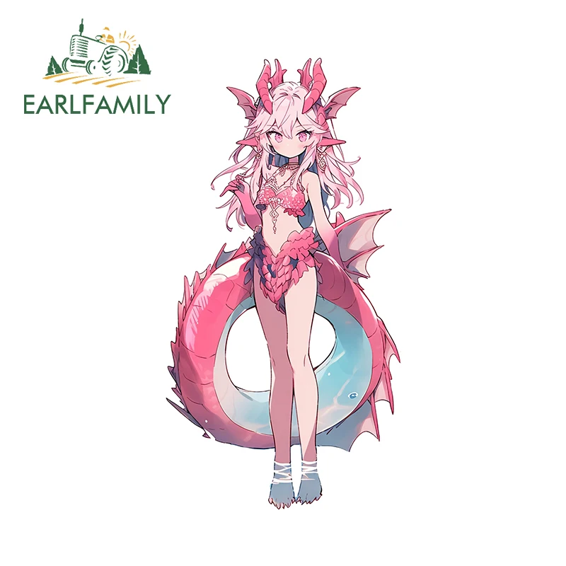 EARLFAMILY 13 см x 6 8 наклейки для автомобиля с изображением девушки-дракона милые на
