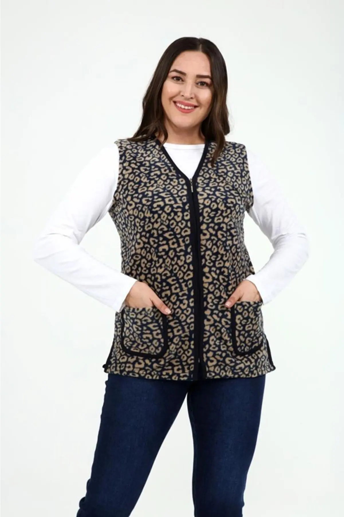 

Leopard fleece Vest Top Trend and Fashion Sun Protection for Women Blazers and Jackets Clothing 65532078
