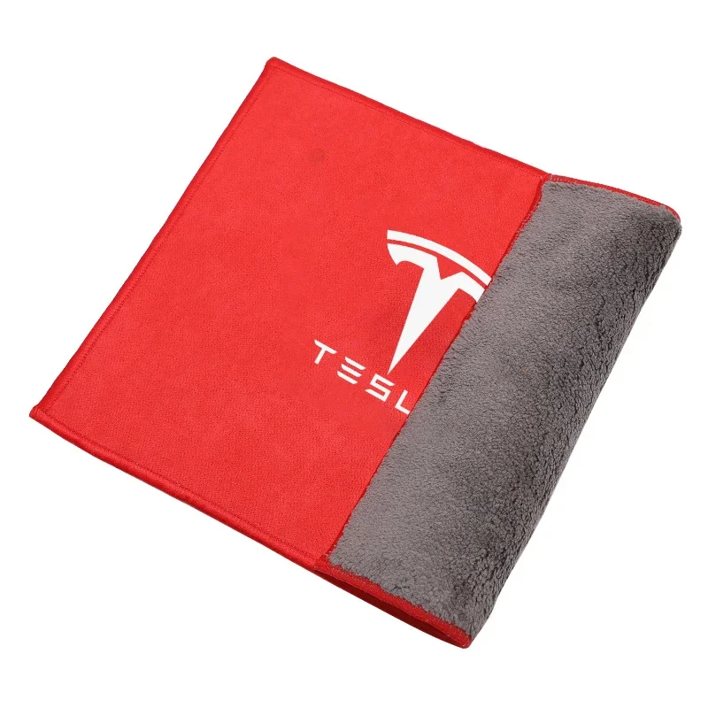 

Полотенце для ухода за автомобилем из кораллового флиса для Tesla Model 3 Y S X 2024 2023 2022 2021 2020 2019 2018, автомобильные аксессуары