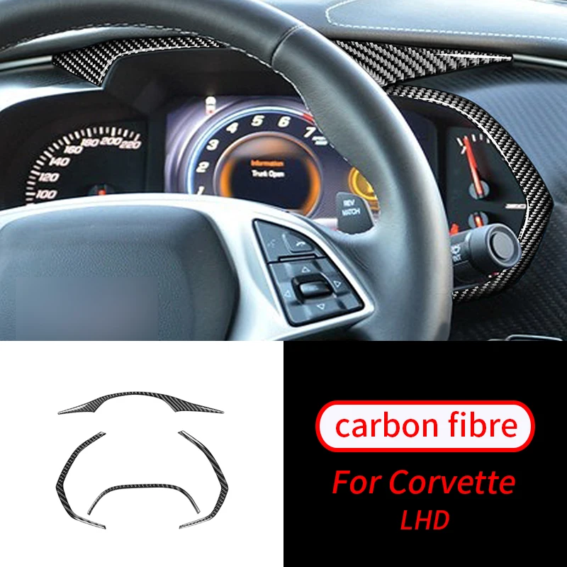 

For Chevrolet Corvette C7 2014-2019 4PCS Real Carbon Fiber Speedmeter Dashboard Interior Trim Car Interior Accessories