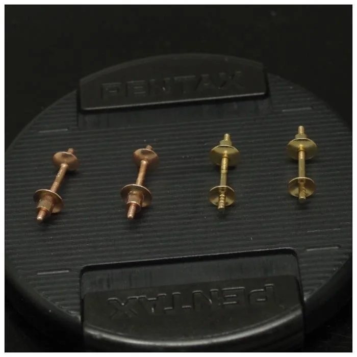 [Zhen] 8-каратное золото передние и задние бусины шпильки для ушей поддержка G750