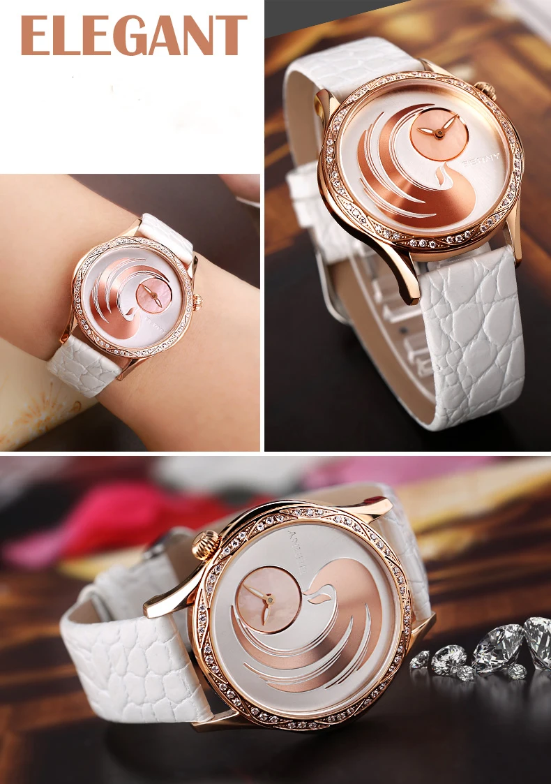 BERNY Women Quartz Japan Miyota Watch Phoenix Clock Top Brand Luxury Diamond Leather Strap Waterproof Ladies Fashion Wristwatch