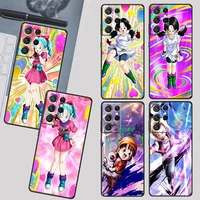 anime girl dragon ball bulma case for samsung galaxy s22 s21 s20 ultra plus pro s10 s9 s8 s7 4g 5g tpu black phone cover capa