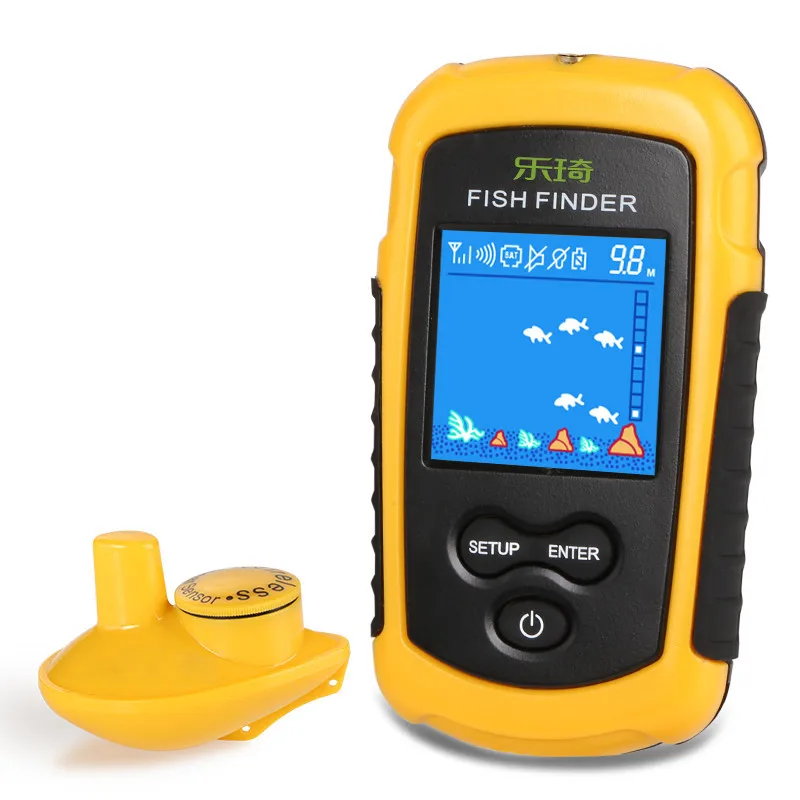 Fish Finder Wireless 100m Wireless Fishing Finder Alarm 40M/130FT Deeper Echo Sounder Fishfinder For Shore Fishing Tackle