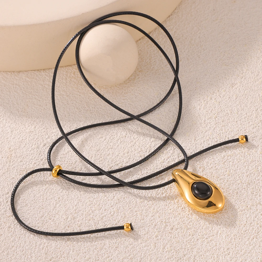 Modny naszyjnik z łańcuszkiem naturalnego agatu dla kobiet hurtową biżuterią ze stali nierdzewnej