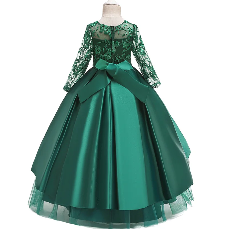 Christmas 4-14 Year Teens Party Girl Dress Children Wedding Flower Kids Clothes Princess Evening Pageant Long Vestidos 13 14 Y