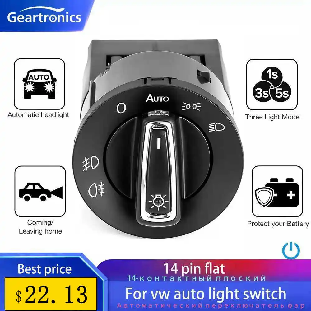 AUTO Headlight Head Lamp Switch 2021 New Light Sensor Upgrade Module For VW Golf Jetta MK5 6 Tiguan Touran Passat Polo Bora
