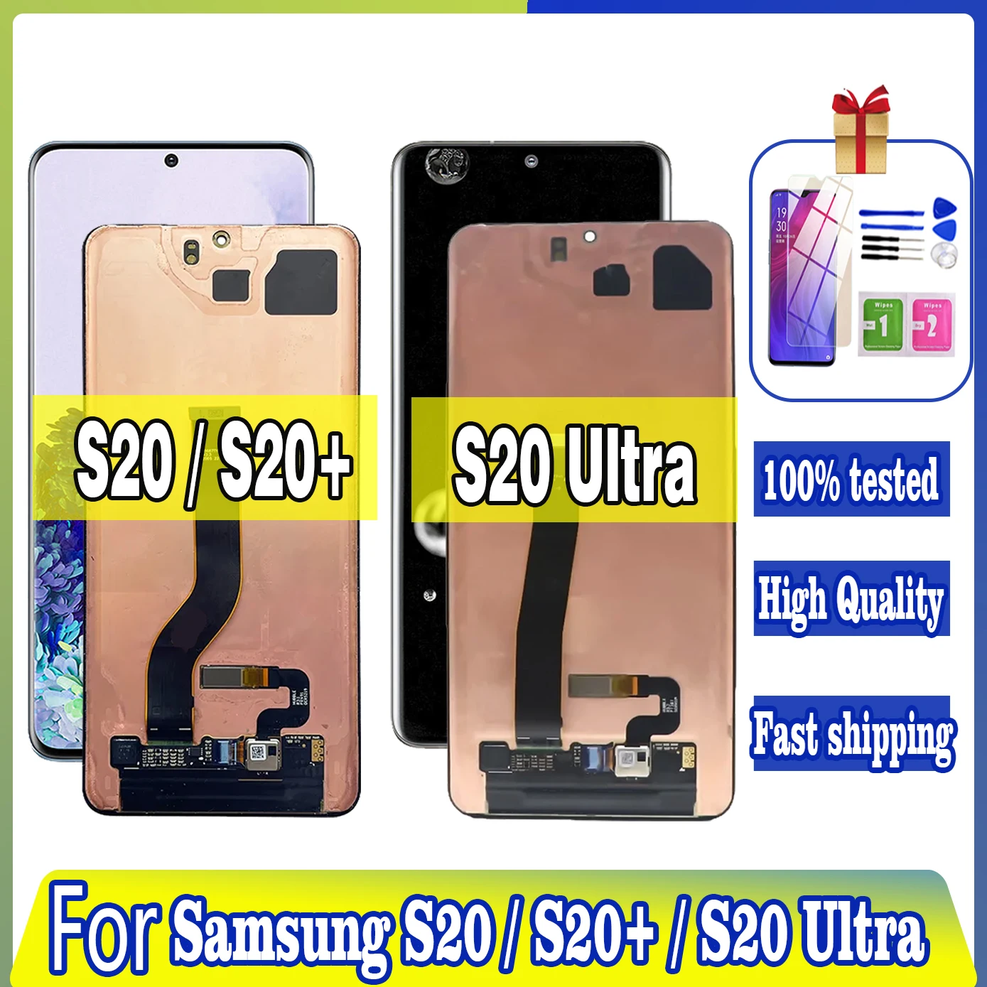 ЖК-дисплей S20 Ultra G988B для Samsung Galaxy S20 Plus G985, сенсорный ЖК-экран с рамкой S20 SM-G981B G986U G986B, дисплей в сборе протестирован