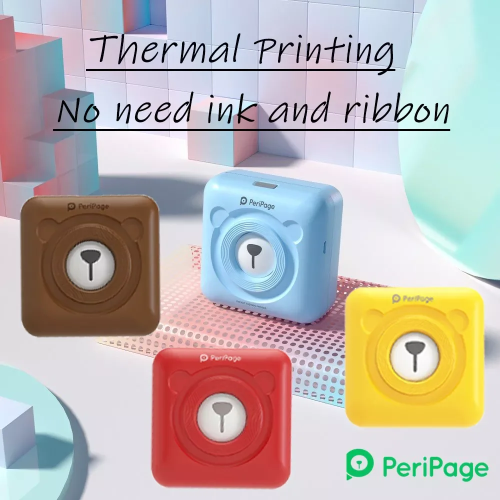 

2023 Peripage Bluetooth Mini Thermal Printer Mobile Pocket Lable Portable Photo Printer Sticker Label Printer Hungul for Smart P