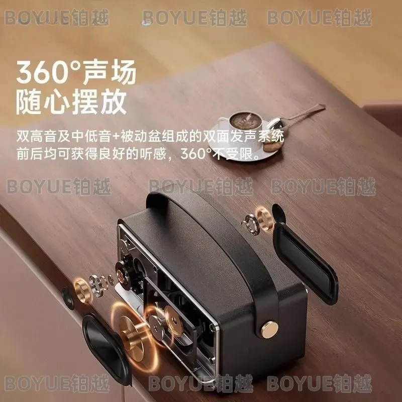 Фото Беспроводная Bluetooth-колонка Rambler M285: портативная мини-аудиосистема для компьютера, кемпинга и дома в ретро-стиле №4