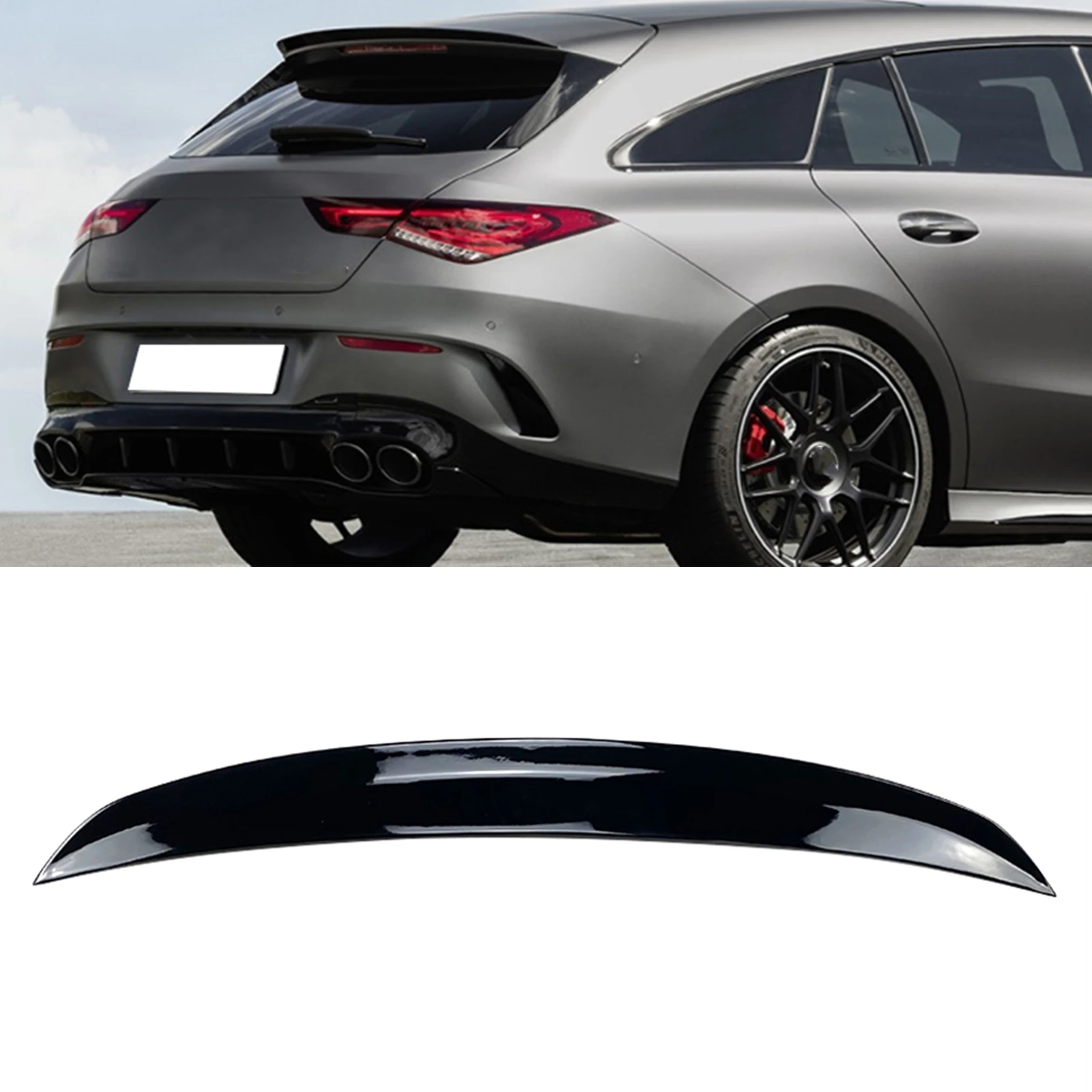 

Задний спойлер для крышки багажника Mercedes Benz CLA Class X118 CLA200 260 CLA35 CLA45 AMG 2019-2022, глянцевый черный Автомобильный сплиттер