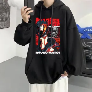Anime Cool KILL La KILL Matoi Ryuuko Vintage Hoodie Winter Fashion Sweatshirt Male Casual Oversized 