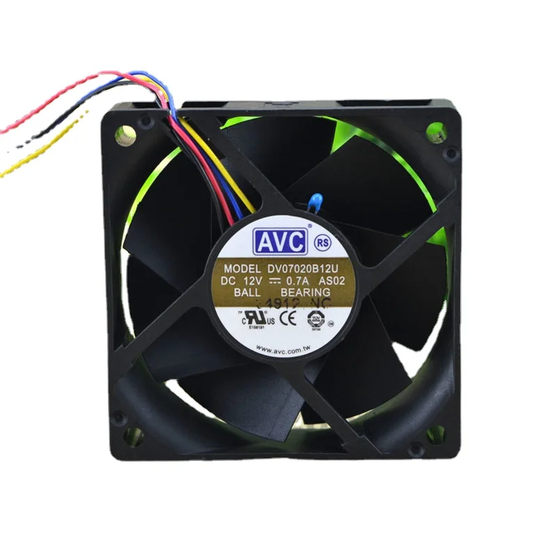 

New CPU Cooling Fan For AVC DV07020B12U 12V 0.7A 7CM 7020 Large Air Volume PWM Temperature Control Double Ball Fan 70×70×20mm