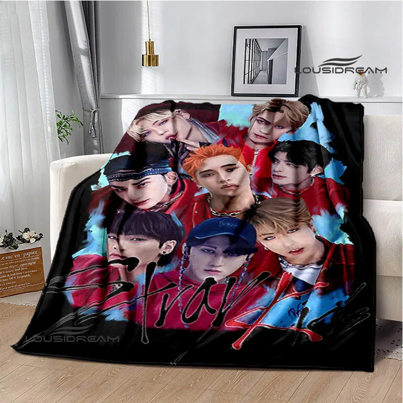 

Idol combination Stray Kids printed blanket Flange warm blanket bed linings Home travel blanket Picnic blanket birthday gift