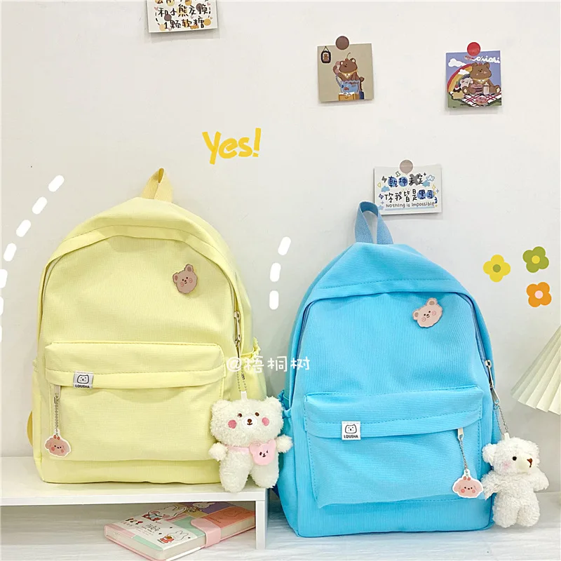 

INS Student School bag For Girl Korean Junior High School Women Backpack Large Capacity Travel Backpacks mochilas