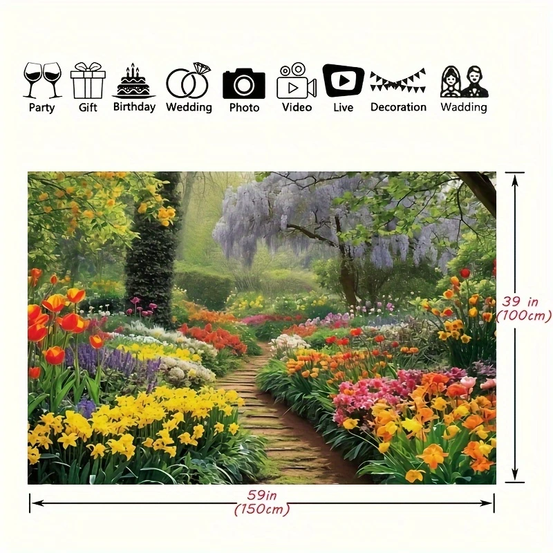 Тюльпаны цветущие в джунглях Сад Фон детская Весенняя уличная художественная