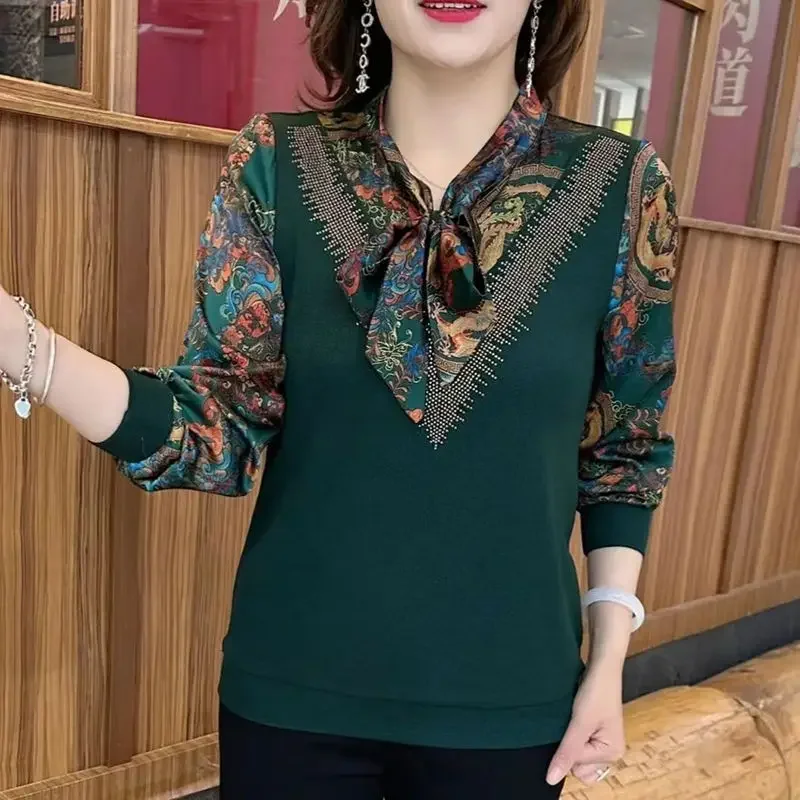 Женская шифоновая рубашка в стиле ретро свободная офисная блузка большого