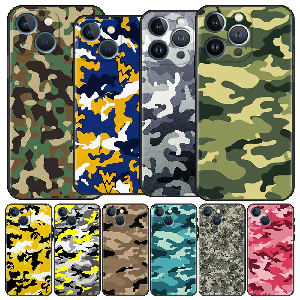 Камуфляжный армейский чехол для Apple iPhone 13 Pro 11 12 7 XR X XS Max 8 6 6S Plus 5 ярких цветов 2022