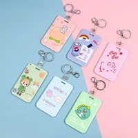 cartoon cute card cover sanrio hello kittys kawaii anime pattern bus card badge protective case pendant keychain toy for girls