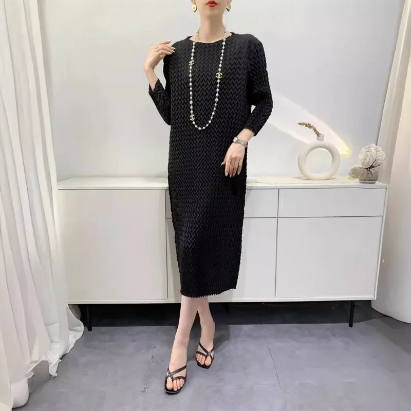 Женское плиссированное платье миди Miyake летнее высококачественное ручной работы