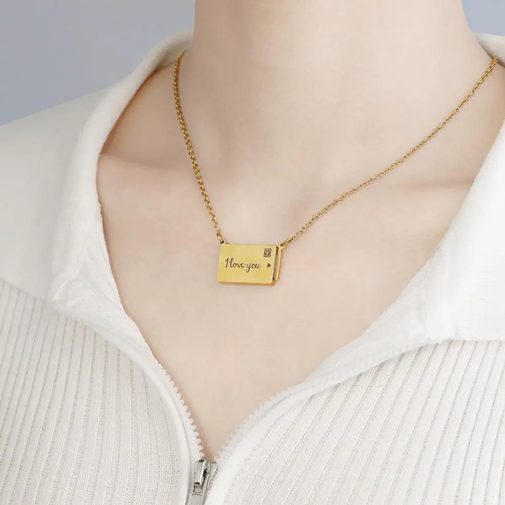 

Female Beautiful Electroplating Letters Necklace Accessory Clavicle Chain Photo for Birthday
