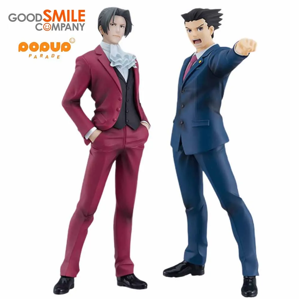 

In Stock Original Good Smile POP UP PARADE Ace Attorney Miles Edgeworth Phoenix Wright GSC PVC Anime Figure Action Figures Model