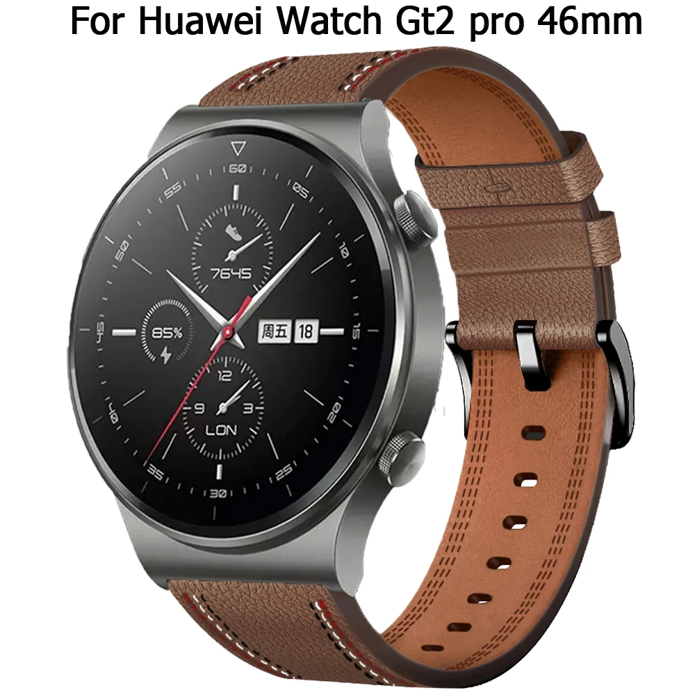 

Ремешок спортивный для Huawei Watch GT 2 Pro, мягкий кожаный Смарт-браслет для Huawei GT2, GT3, GT 3/2 Pro, 22 мм
