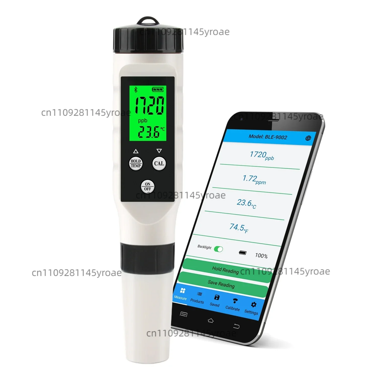 Фото Bluetooth-детектор водорода и температуры 2-в-1 (0~2990ppb), цифровой прибор для тестирования качества воды с подключением к мобильному приложению №2