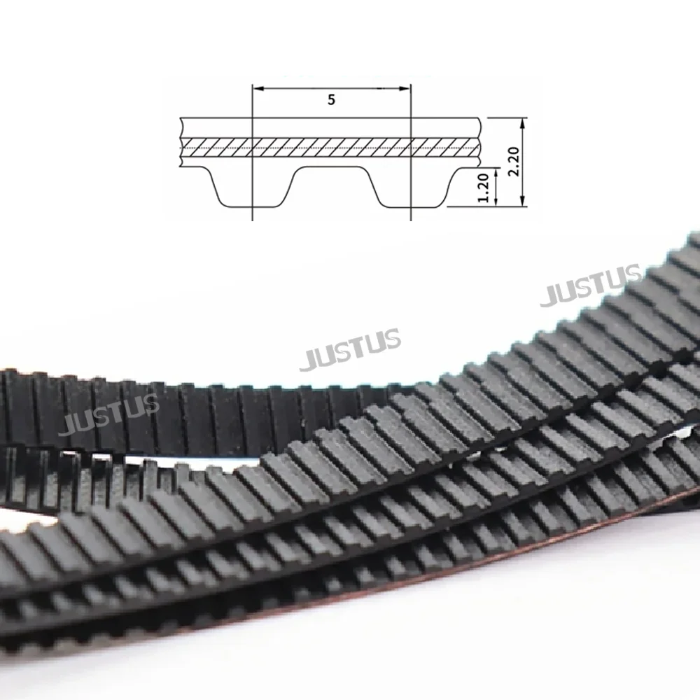 Резиновый ремень ГРМ T5 с замкнутым контуром ширина 10/15/20/25 мм по периметру 910-1380