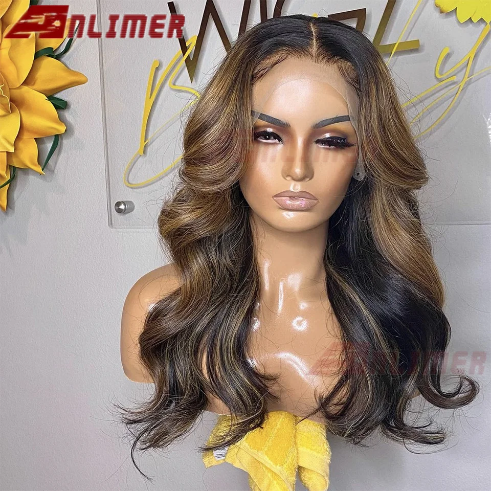 

Highlight Transparent 13x6 Lace Front Wigs Brazilian Body Wave Frontal Human Hair Wig for Black Women PrePlucked with Baby Hair