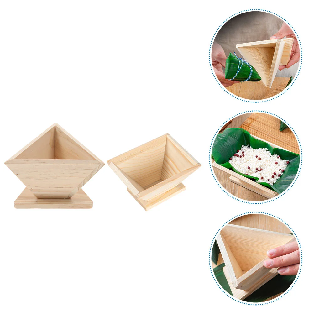 

2pcs Wood Sticky Rice Zongzi Mold Traditional Chinese Rice-pudding Making Mold