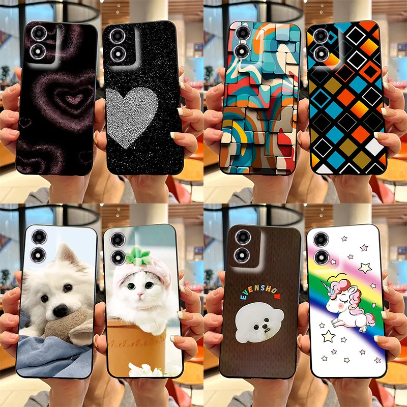 Чехол для Motorola Moto E14 чехол с милым котом сердечком мультяшным рисунком 6 56 дюйма