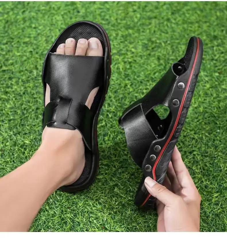 Мужские летние новые однослойные Повседневные тапочки большого размера с мягкой