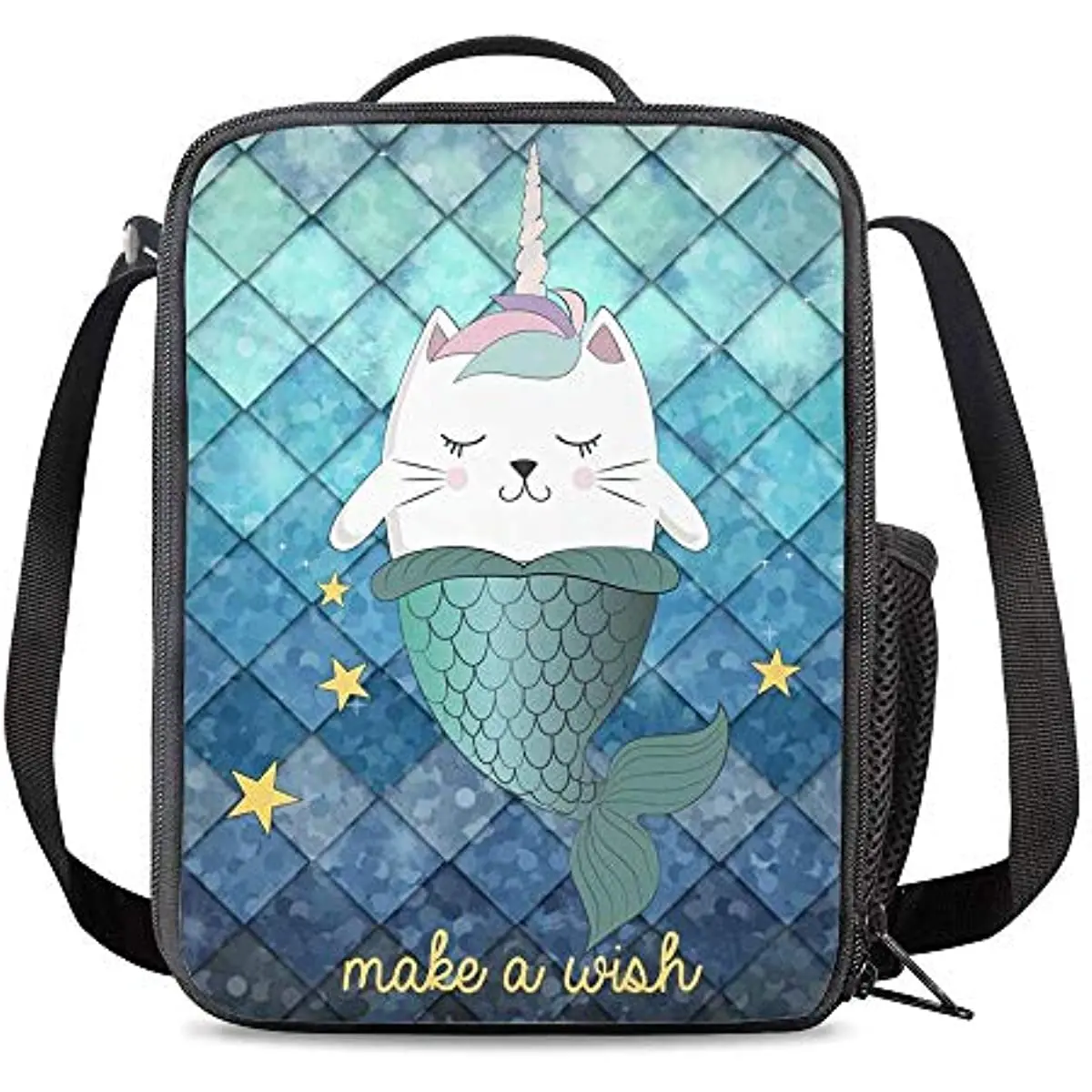 

Make A Wish Unicorn Cat Mermaid Insulated Lunch Bag Cooler Thermal Lunch Boxes Snack Bag Food Container for School Picnic