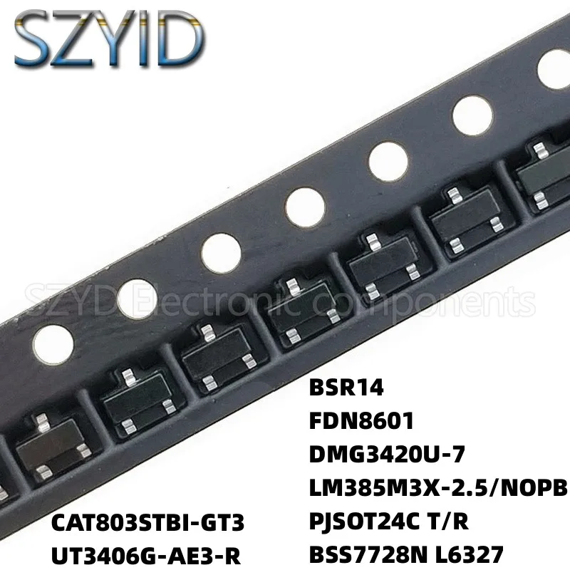 100PCS SOT23 CAT803STBI-GT3 BSR14 UT3406G-AE3-R/NOPB PJSOT24C T/R