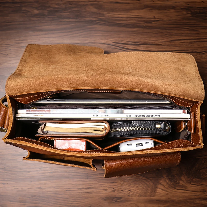 Мужская наплечная сумка из натуральной кожи