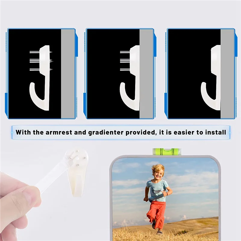 40 Picture Hangers Concrete/Plaster/Hard Wall Hooks for Hanging Pictures Tapestries Clocks and Heavier Weights