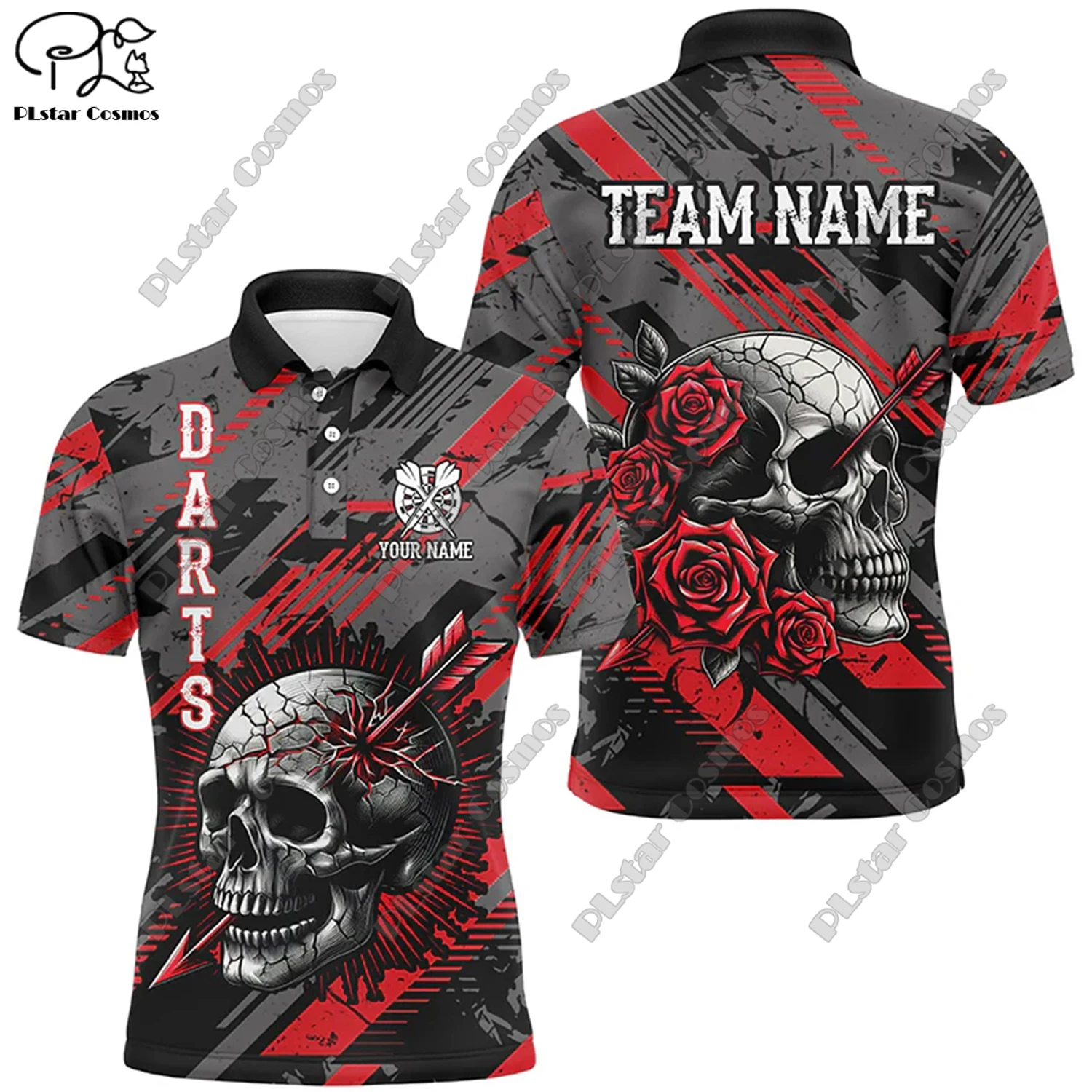 Футболка-поло с 3D-принтом пламени универсальная для отдыха спорта