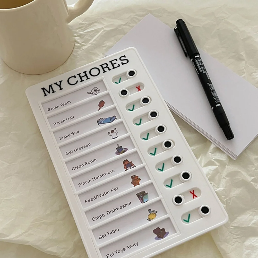 

Self-discipline Checker Portable Chores Chart Behavior Kids Planning Reminder Utensils Board Prizes Rewards Home Accessories
