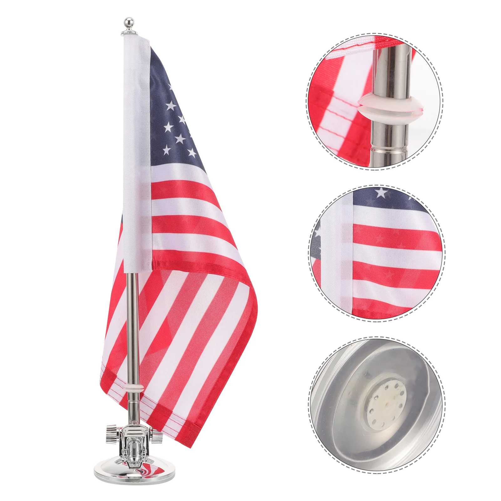 

Car Flagpole Stand Metal Holder Suction Cup Bracket Multi- Use Base Country Holders Mount